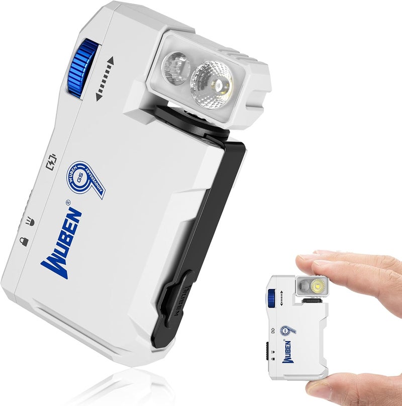 WUBEN G5 Rechargeable EDC Flashlight, 400 Lumens Dual Light Sources Mini Flashlight with RGB Light, Portable Flat Pocket Flashlights, Magnetic Keychain Flashlight (Commemorative Edition) - Image 1